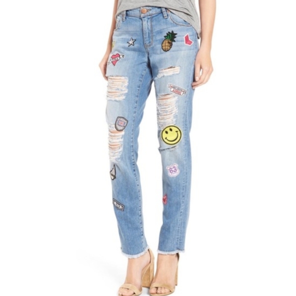 STS Blue Denim - STS Blue Tomboy Skinny Distressed Patched Jeans